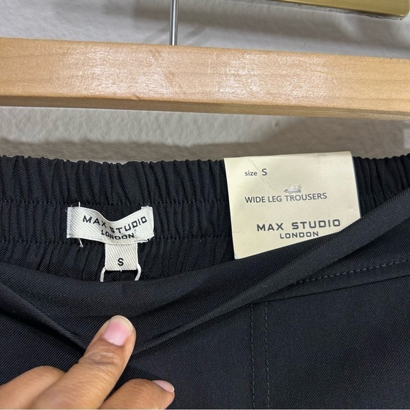 Max Studio London Wide Leg Trousers high rise elastic back full Size S - Picture 6 of 13